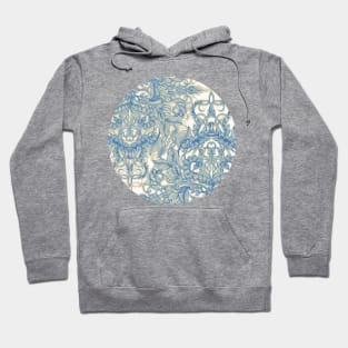 Blue & Tan Art Nouveau Pattern Hoodie